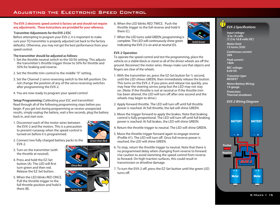 Adjusting the electronic speed control | Philips E-Maxx 3905 User Manual | Page 15 / 28