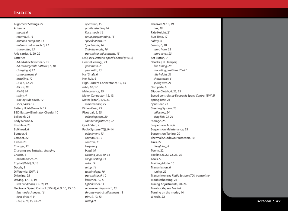 Index | Philips E-Maxx 3905 User Manual | Page 27 / 28