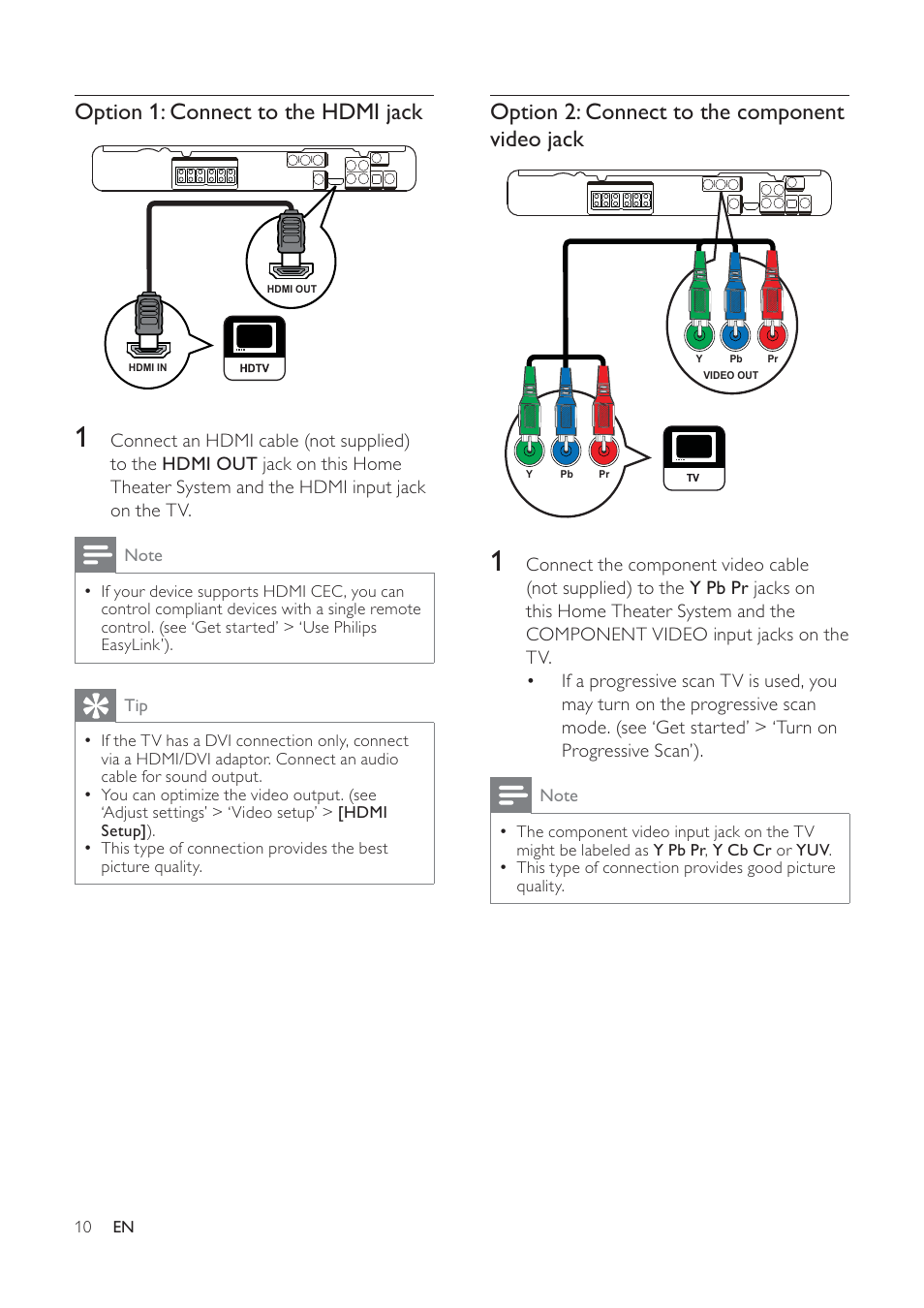 Philips HTS3373 User Manual | Page 10 / 44