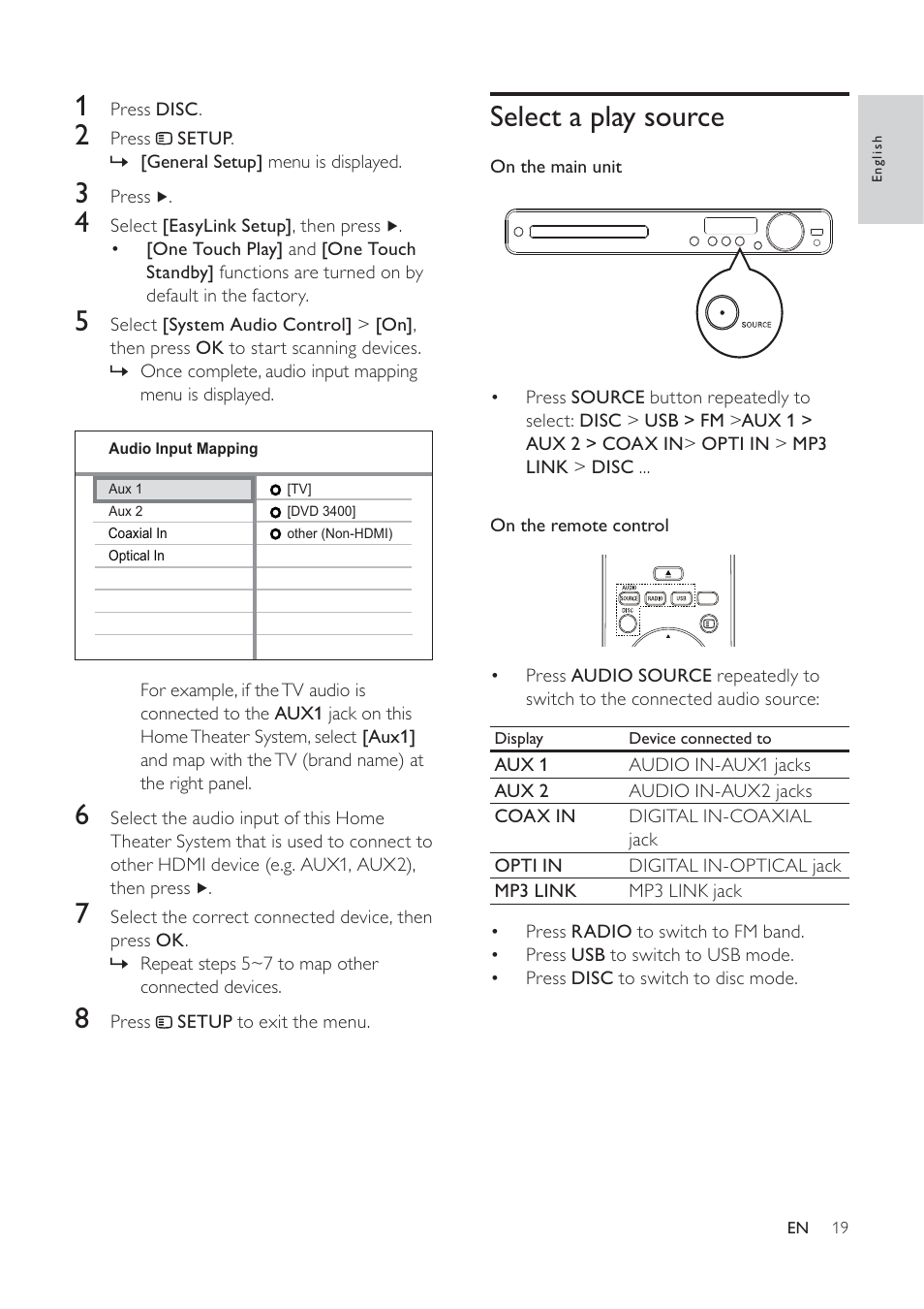 Philips HTS3373 User Manual | Page 19 / 44
