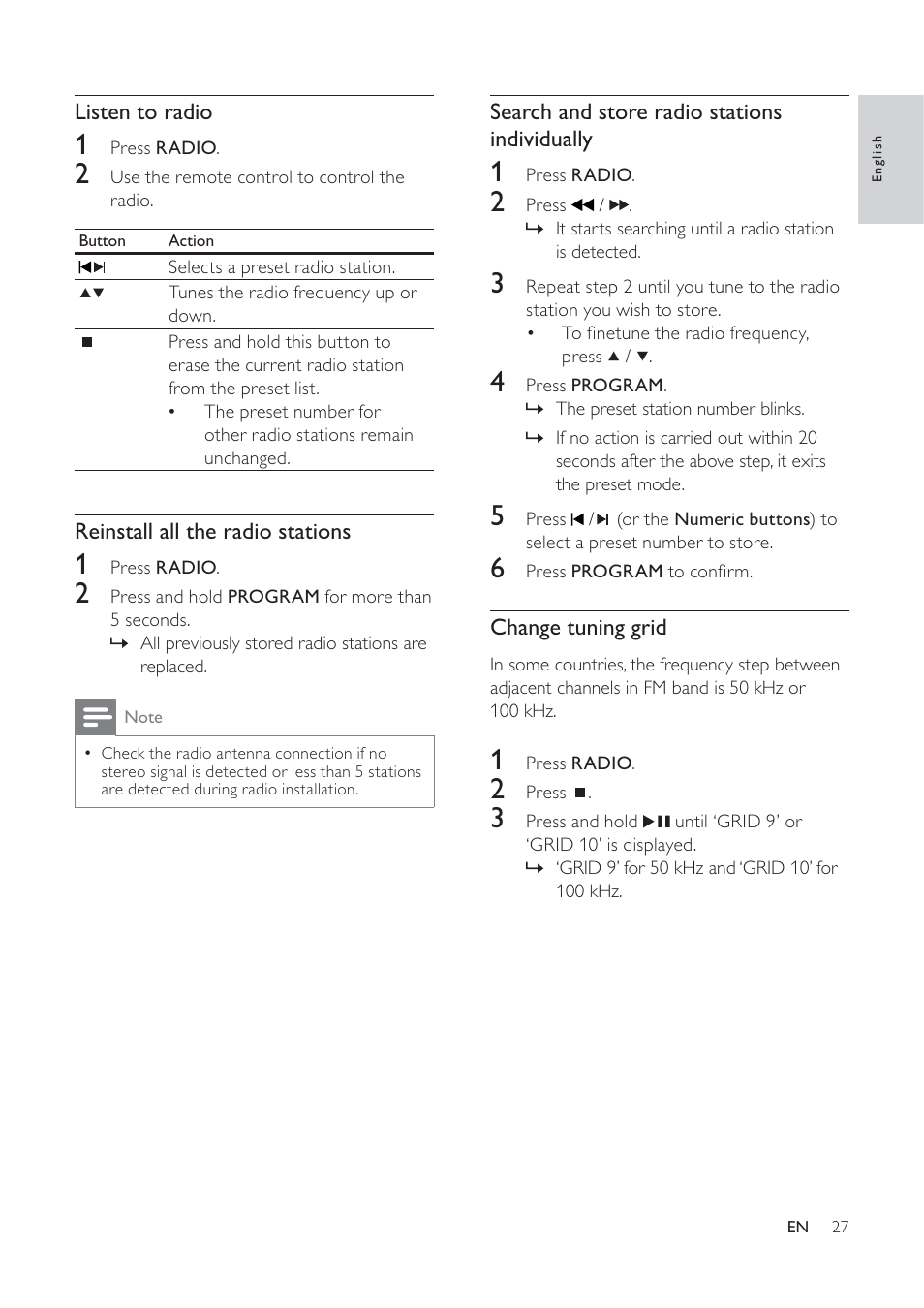 Philips HTS3373 User Manual | Page 27 / 44