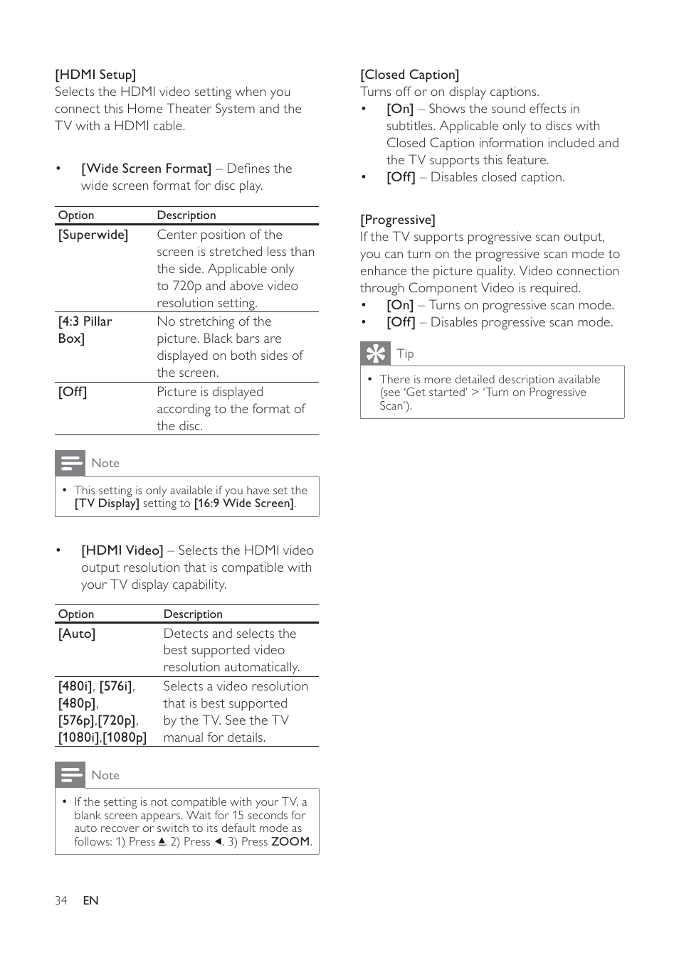 Philips HTS3373 User Manual | Page 34 / 44