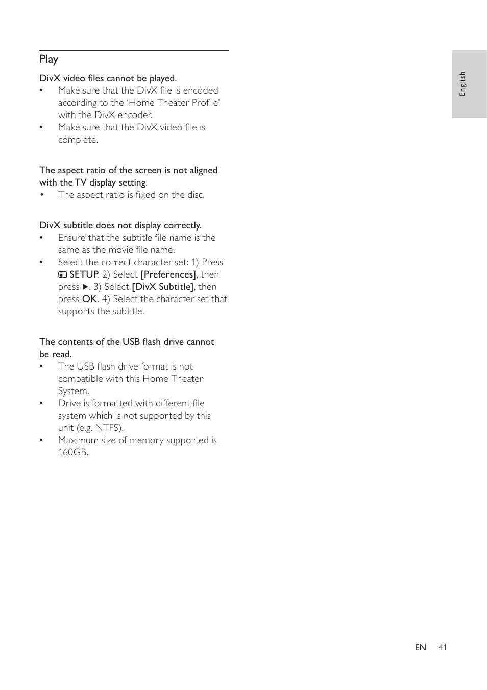 Play | Philips HTS3373 User Manual | Page 41 / 44