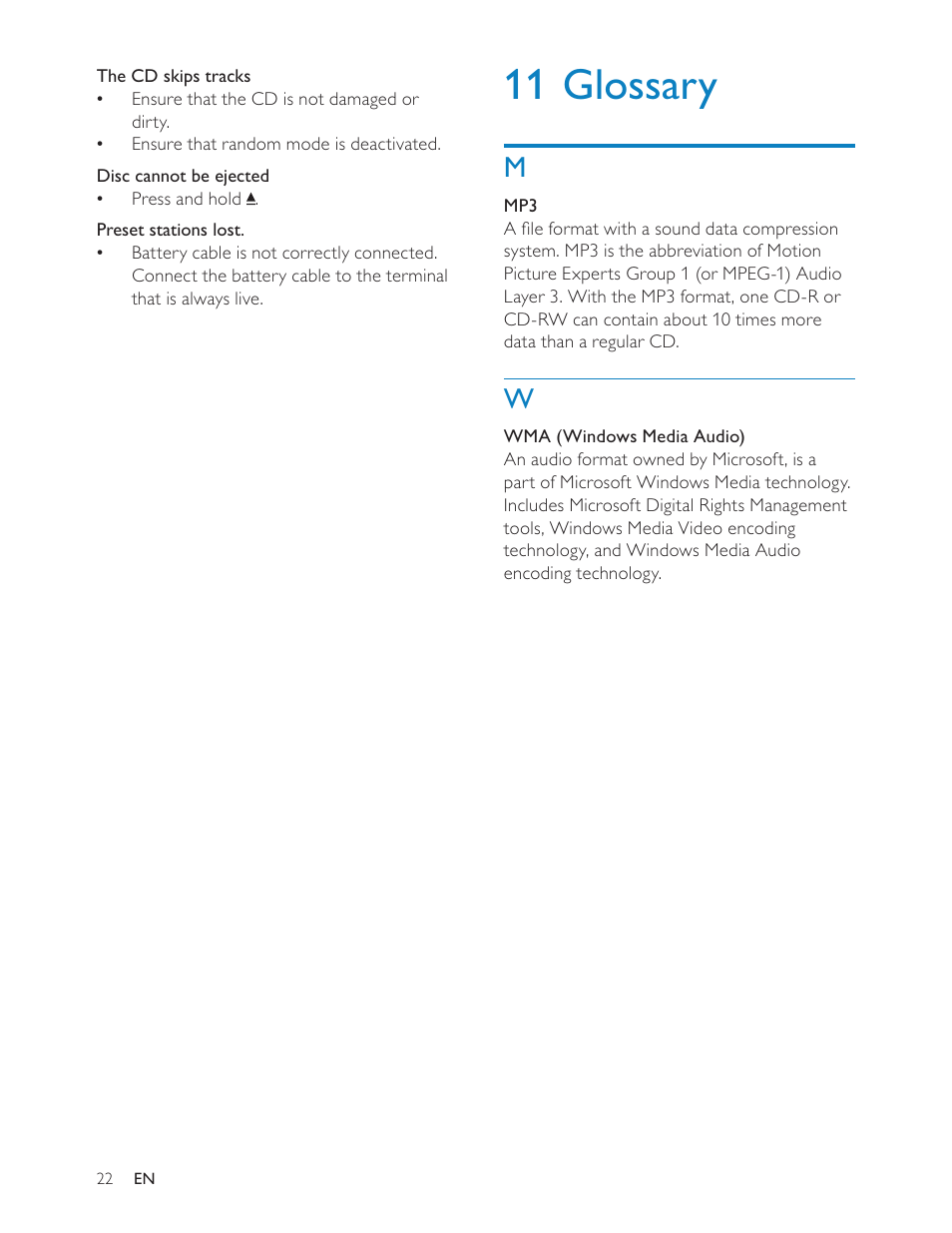 11 glossary | Philips CEM200 User Manual | Page 21 / 25