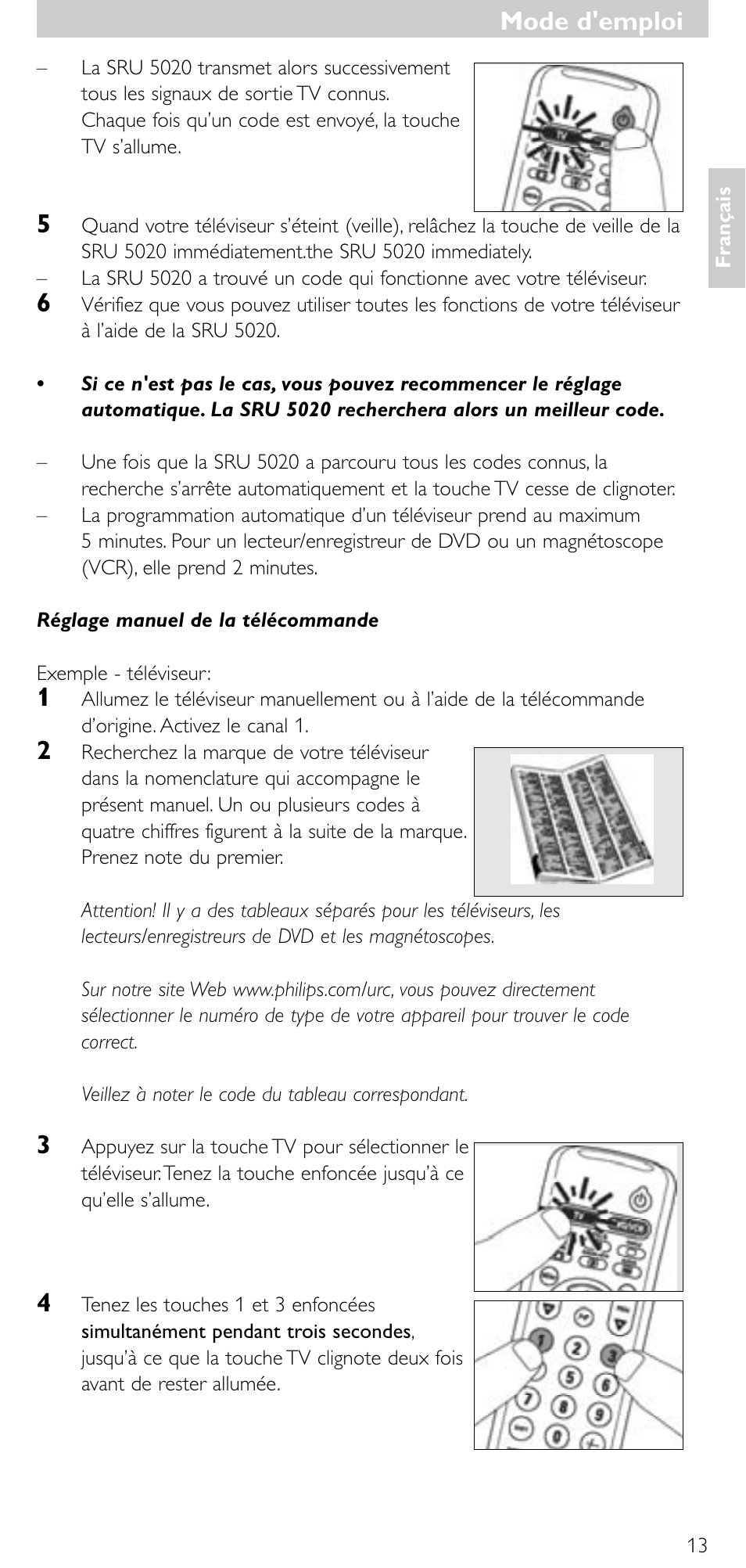 Mode d'emploi | Philips SRU 5020/86 User Manual | Page 12 / 81