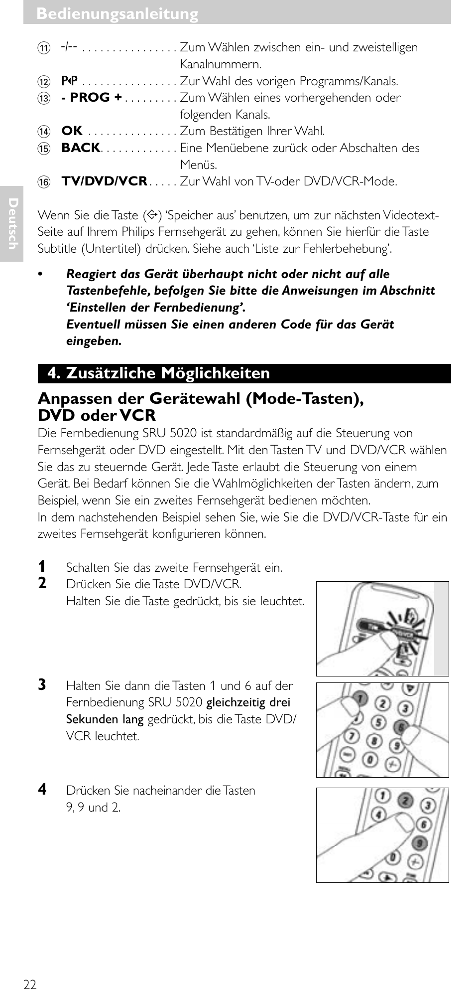 Bedienungsanleitung | Philips SRU 5020/86 User Manual | Page 21 / 81