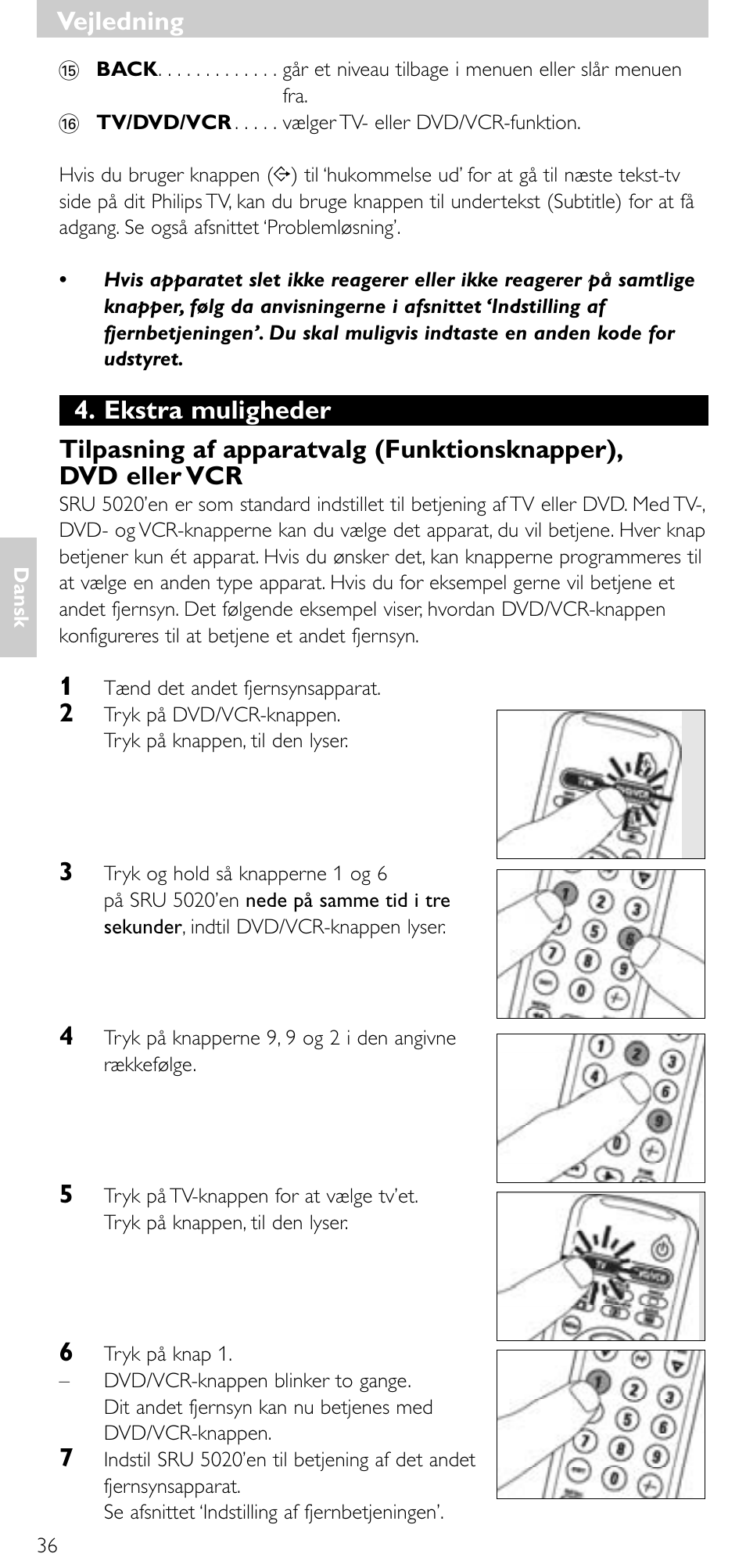 Vejledning | Philips SRU 5020/86 User Manual | Page 35 / 81