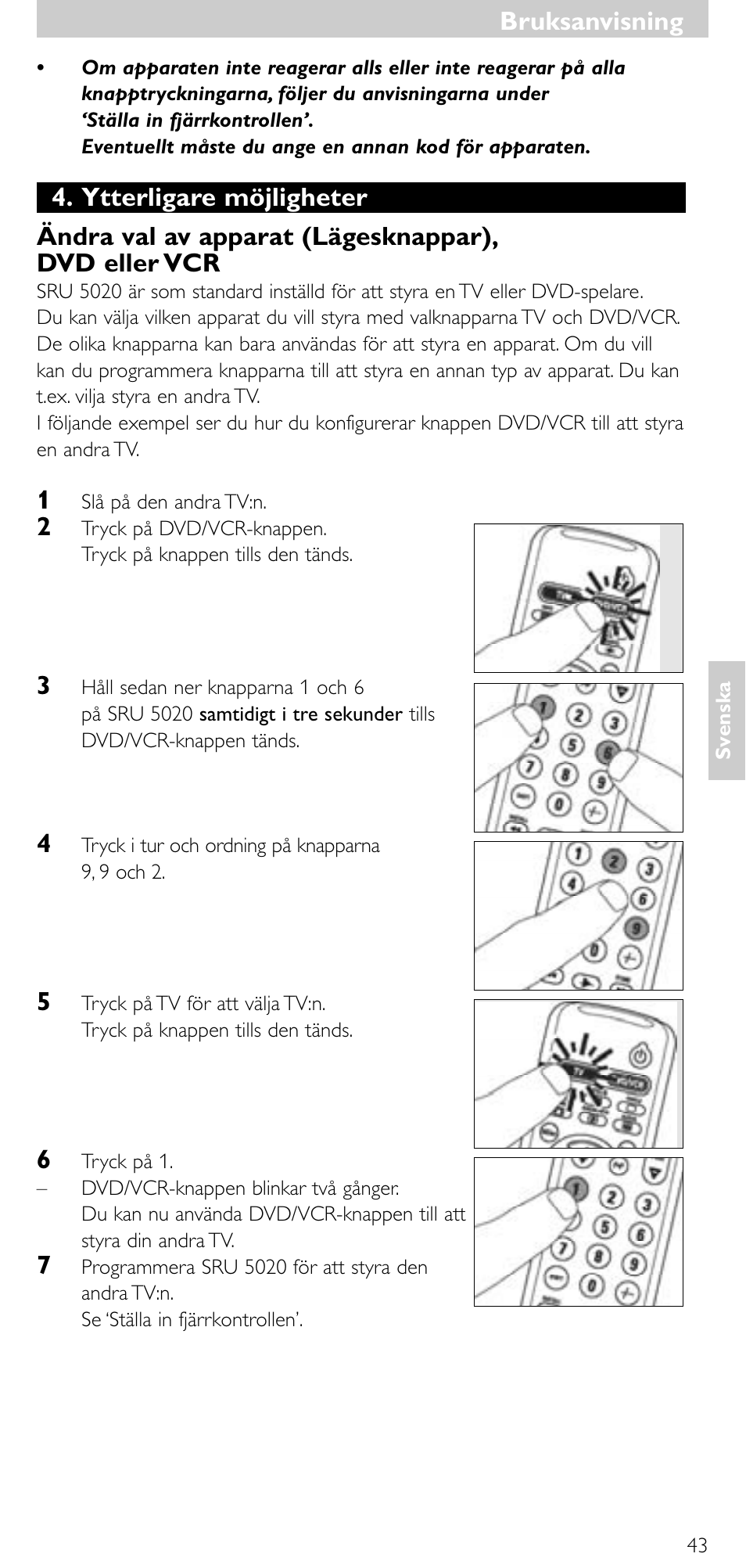 Bruksanvisning | Philips SRU 5020/86 User Manual | Page 42 / 81