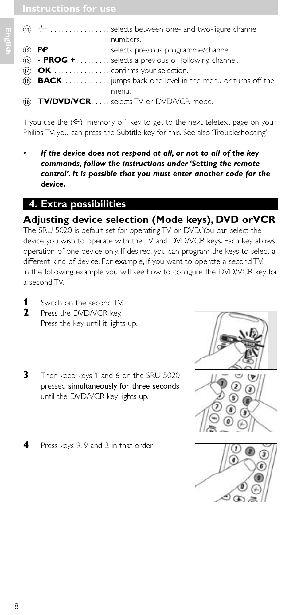 Instructions for use | Philips SRU 5020/86 User Manual | Page 7 / 81