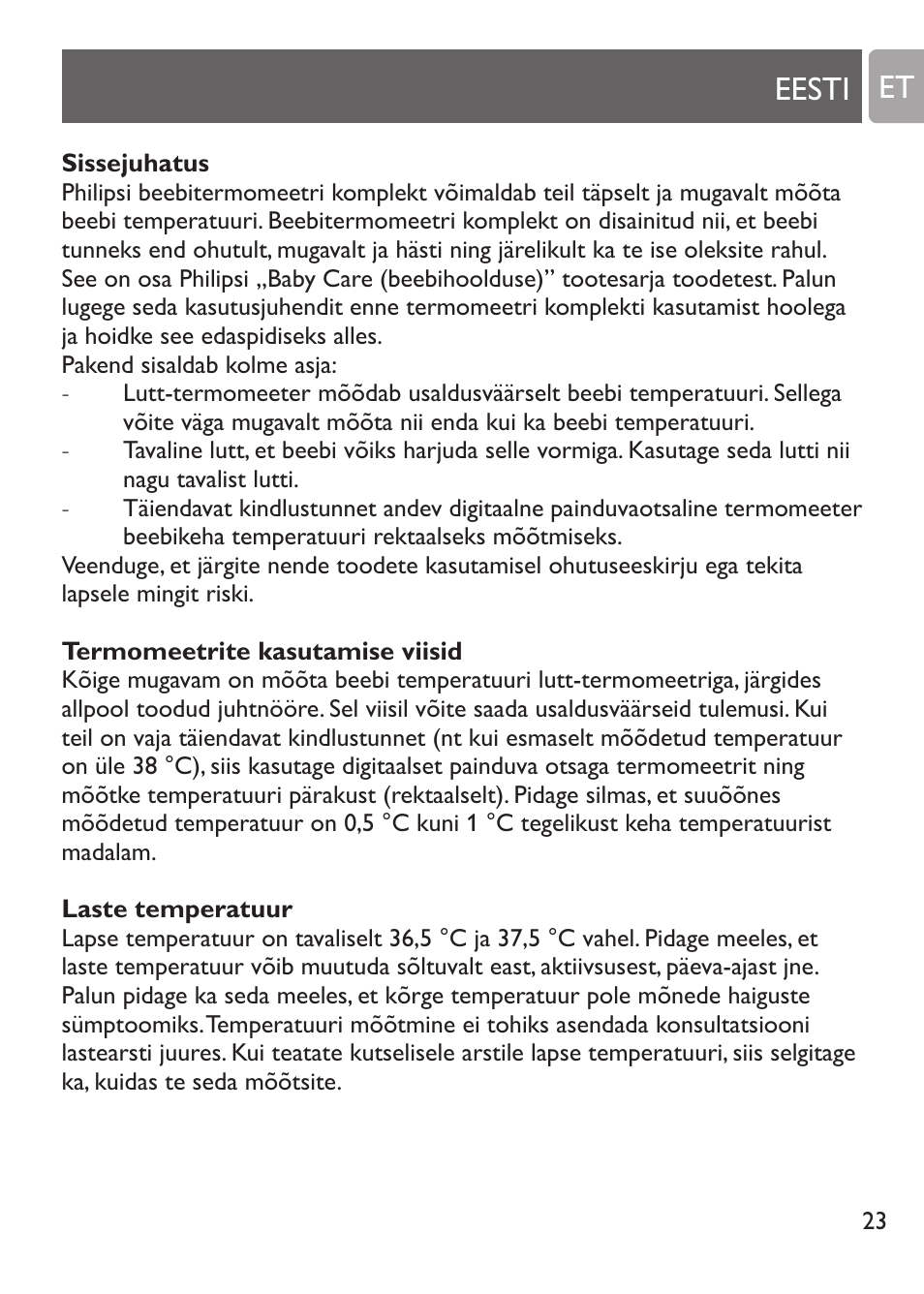 Záruka a servis, Ochrana životního prostředí, Eesti et | Philips SCH530/10 User Manual | Page 23 / 108