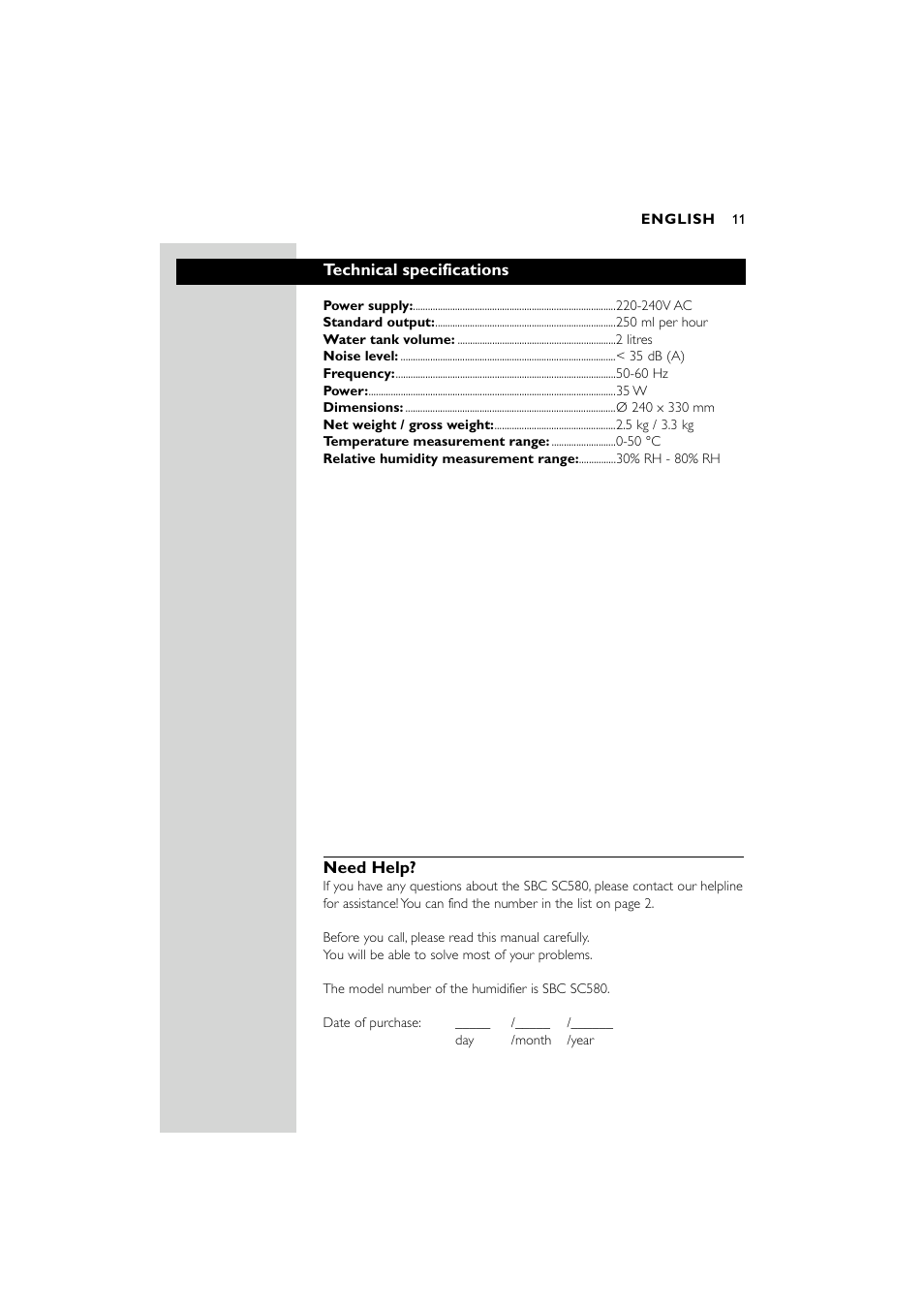 Philips SC580 User Manual | Page 11 / 100
