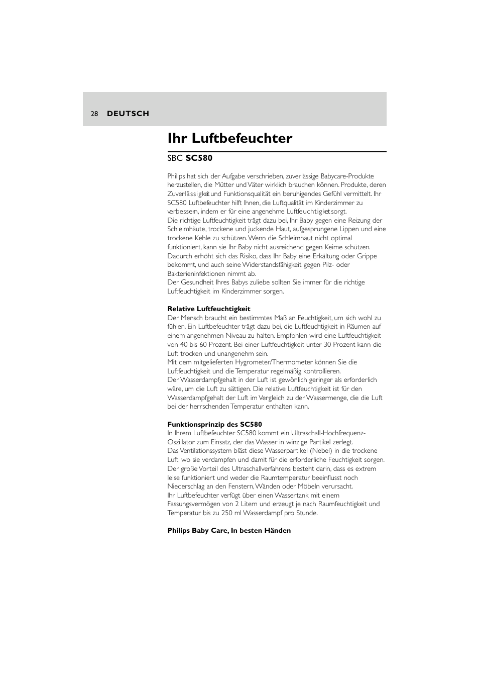Ihr luftbefeuchter | Philips SC580 User Manual | Page 28 / 100