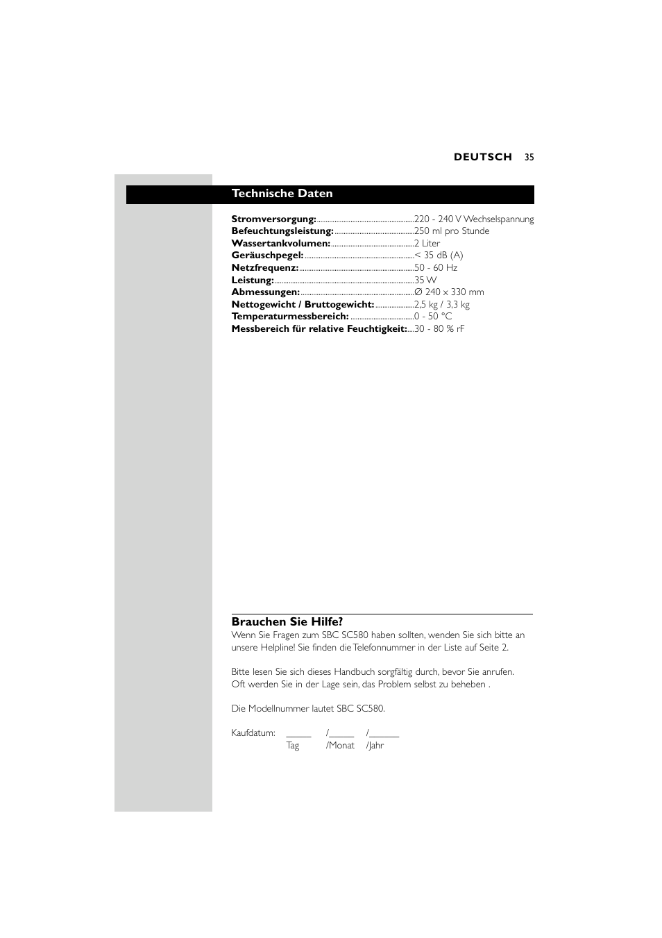 Philips SC580 User Manual | Page 35 / 100