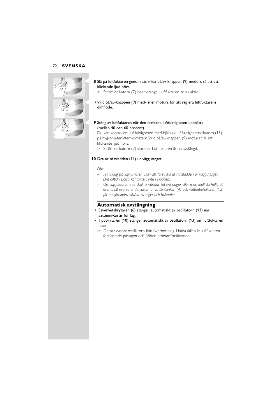 Philips SC580 User Manual | Page 72 / 100