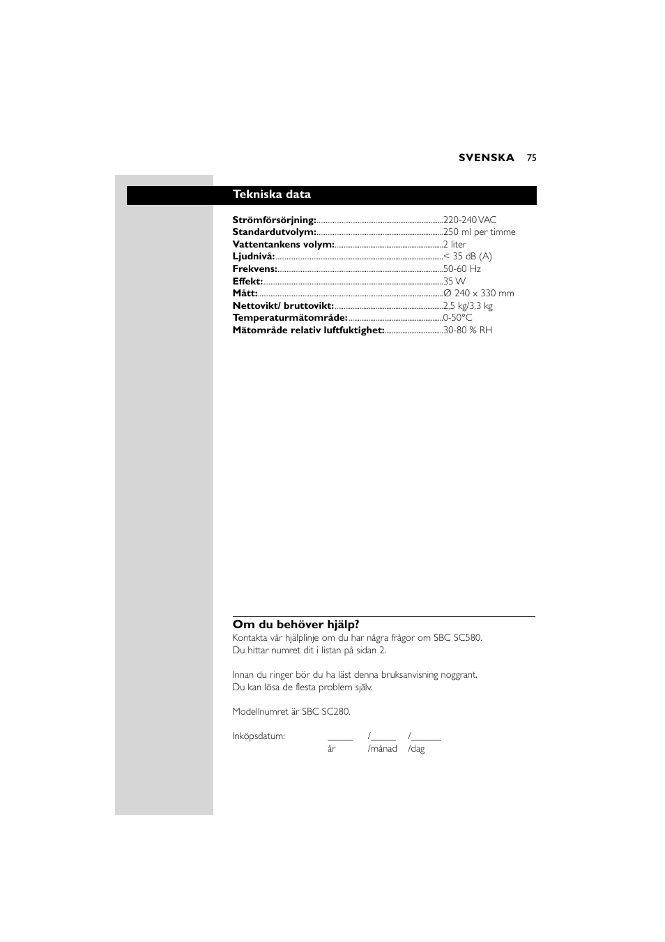 Philips SC580 User Manual | Page 75 / 100