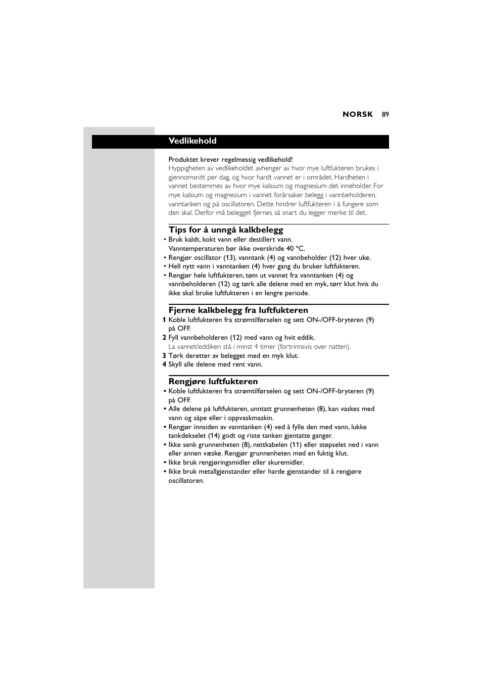 Philips SC580 User Manual | Page 89 / 100