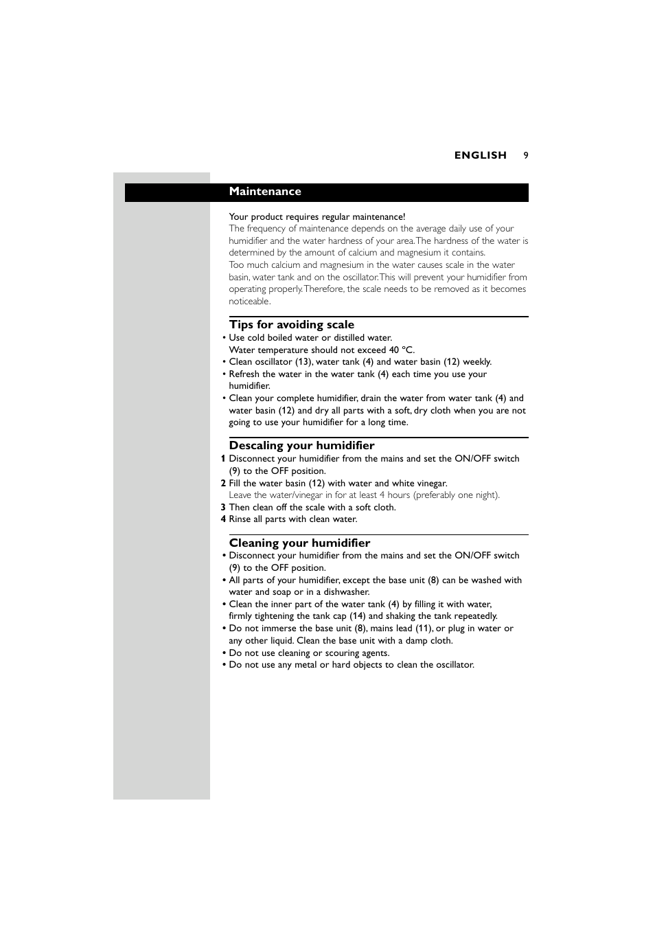 Philips SC580 User Manual | Page 9 / 100