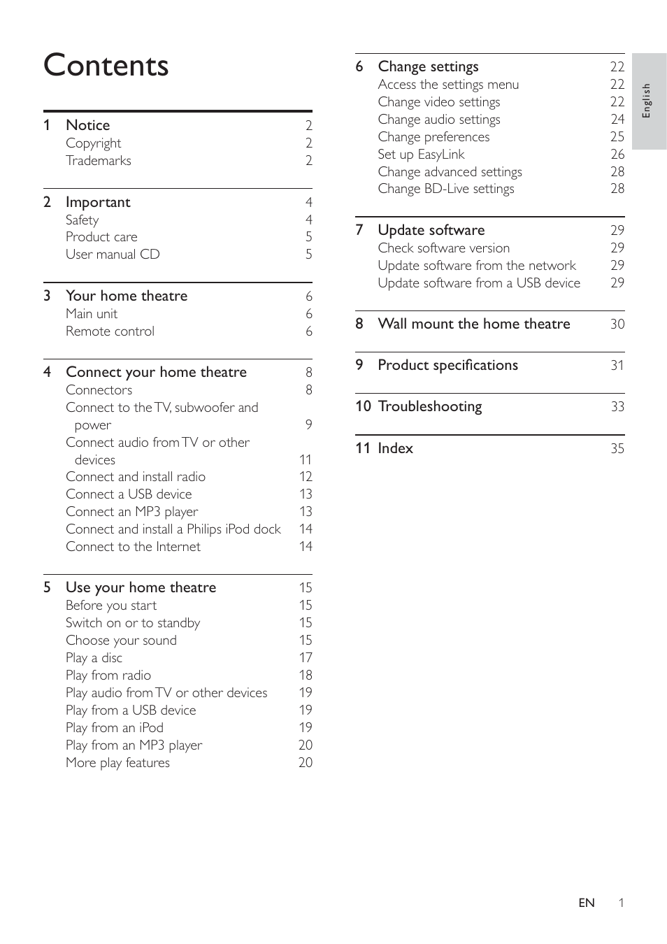 Philips - HTS8160B User Manual | Page 3 / 40