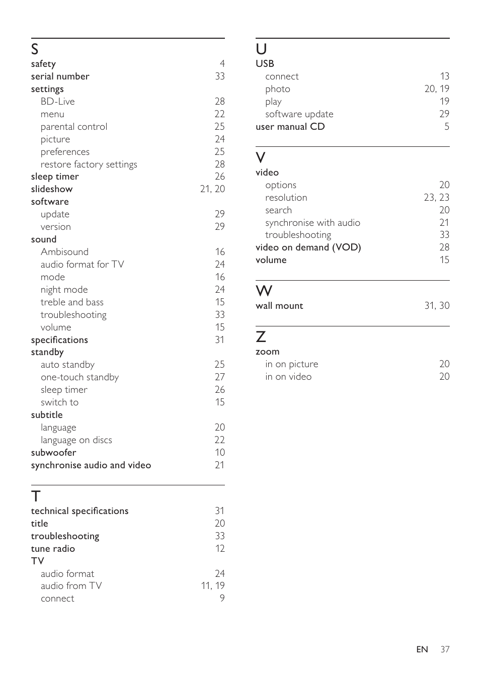 Philips - HTS8160B User Manual | Page 39 / 40
