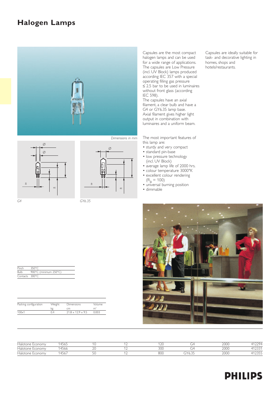 Philips Halogen Lamps User Manual | 1 page