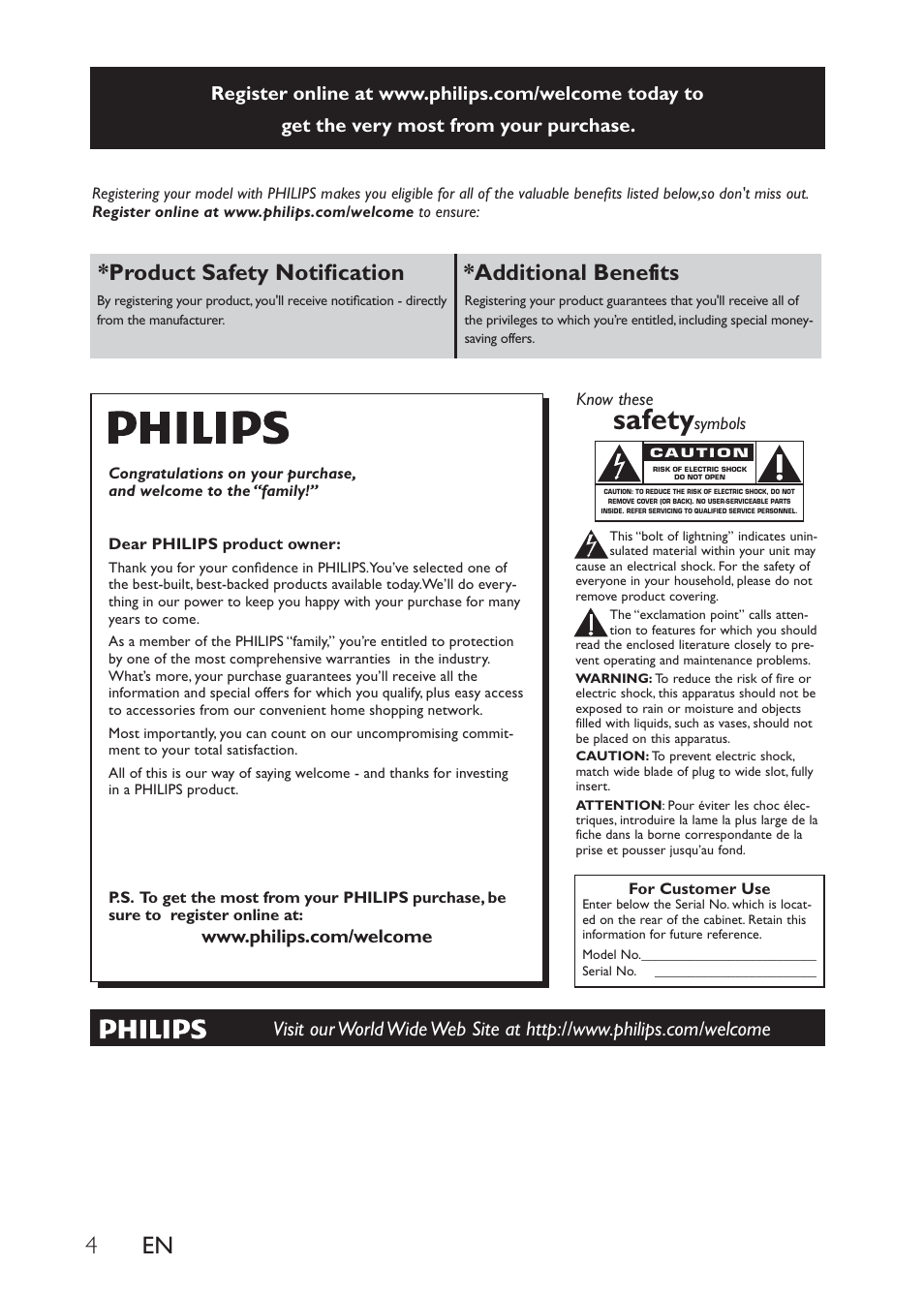 Safety, Product safety notiﬁcation *additional benefits | Philips DS8500/37 User Manual | Page 4 / 23