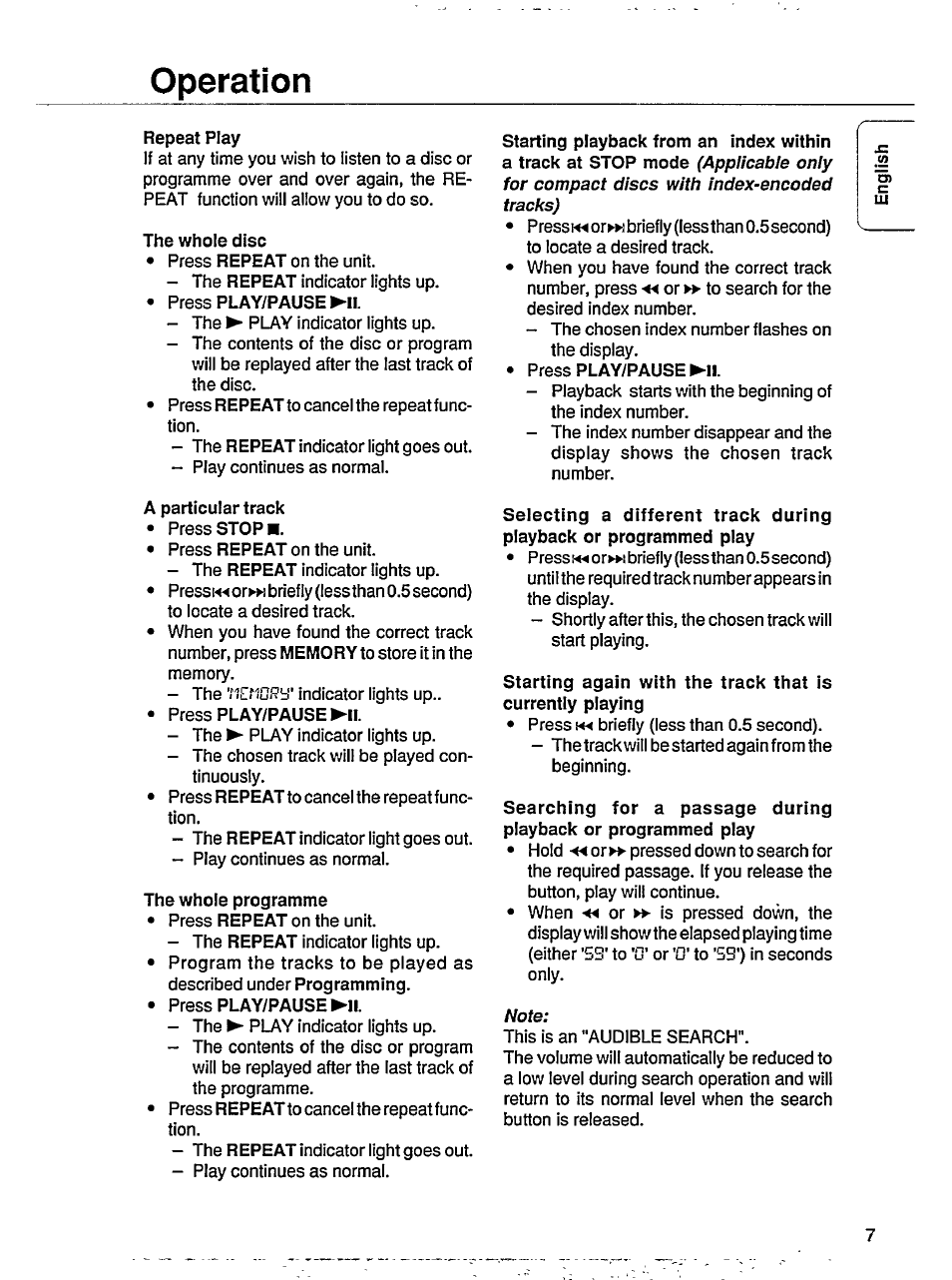 Operation | Philips CD602 User Manual | Page 7 / 12