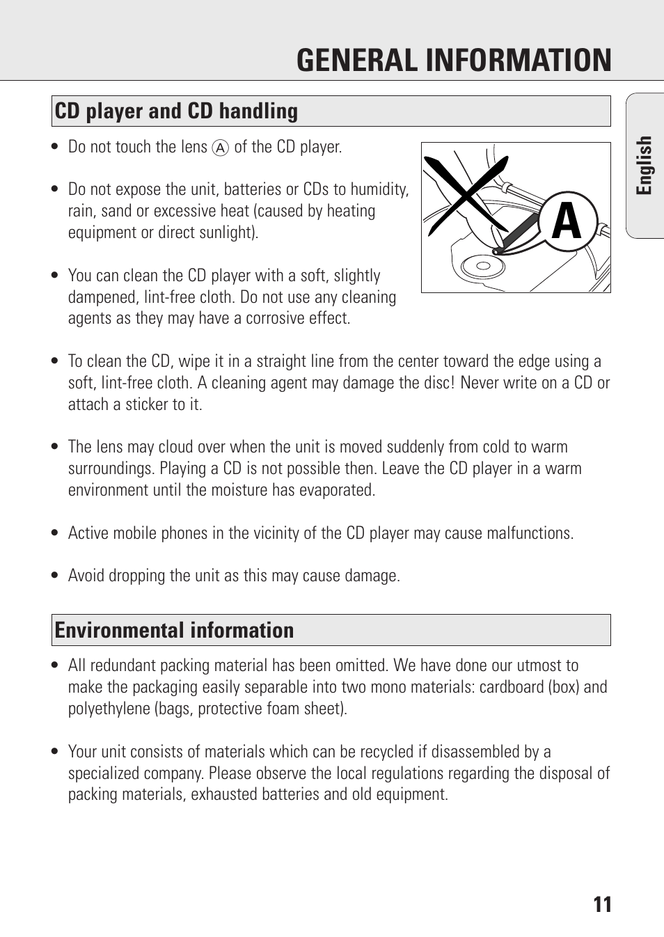 General information | Philips AZ9106 User Manual | Page 11 / 66