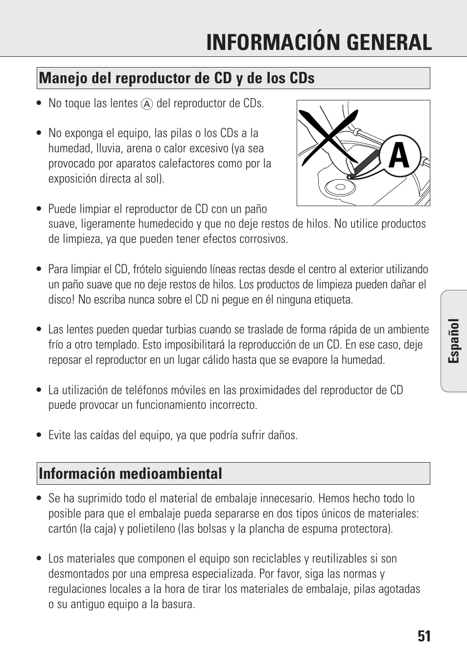 Información general | Philips AZ9106 User Manual | Page 51 / 66