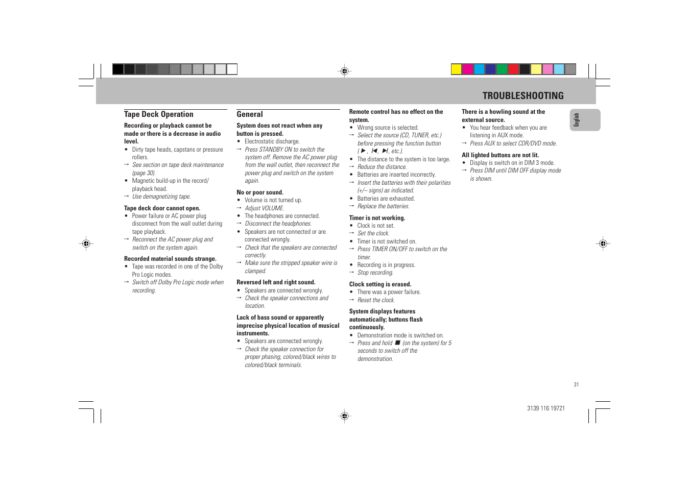 Troubleshooting | Philips FW P88 User Manual | Page 31 / 31