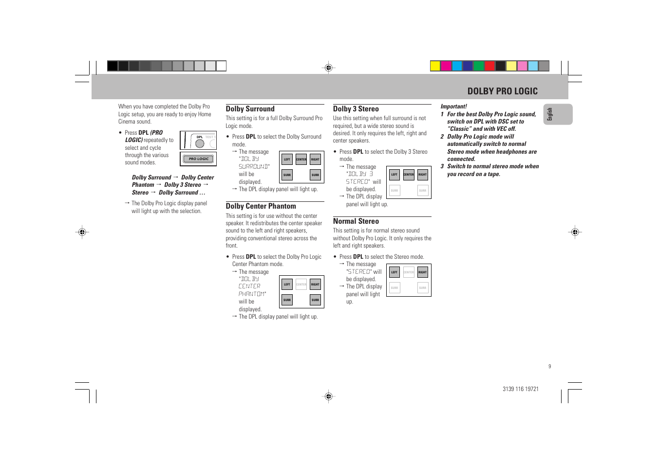 Dolby pro logic | Philips FW P88 User Manual | Page 9 / 31