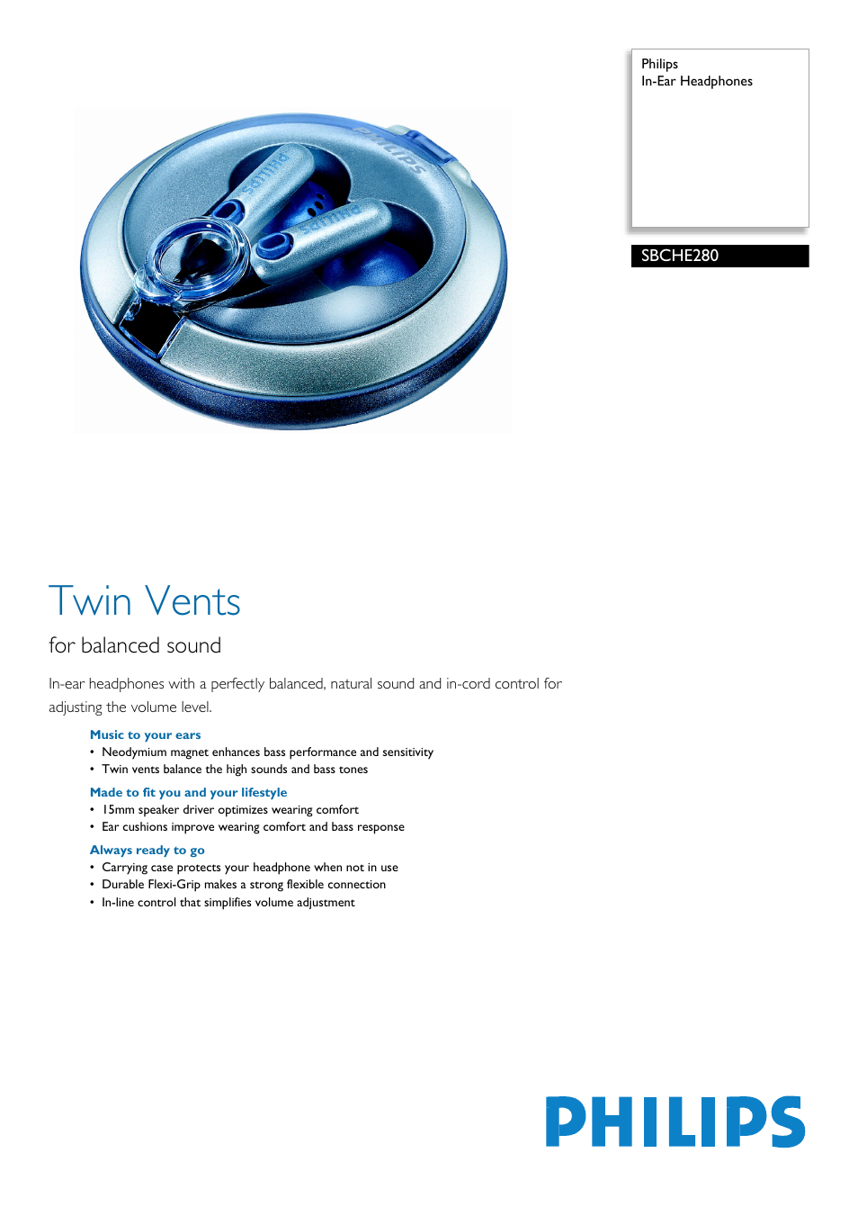 Philips SBCHE280 User Manual | 2 pages