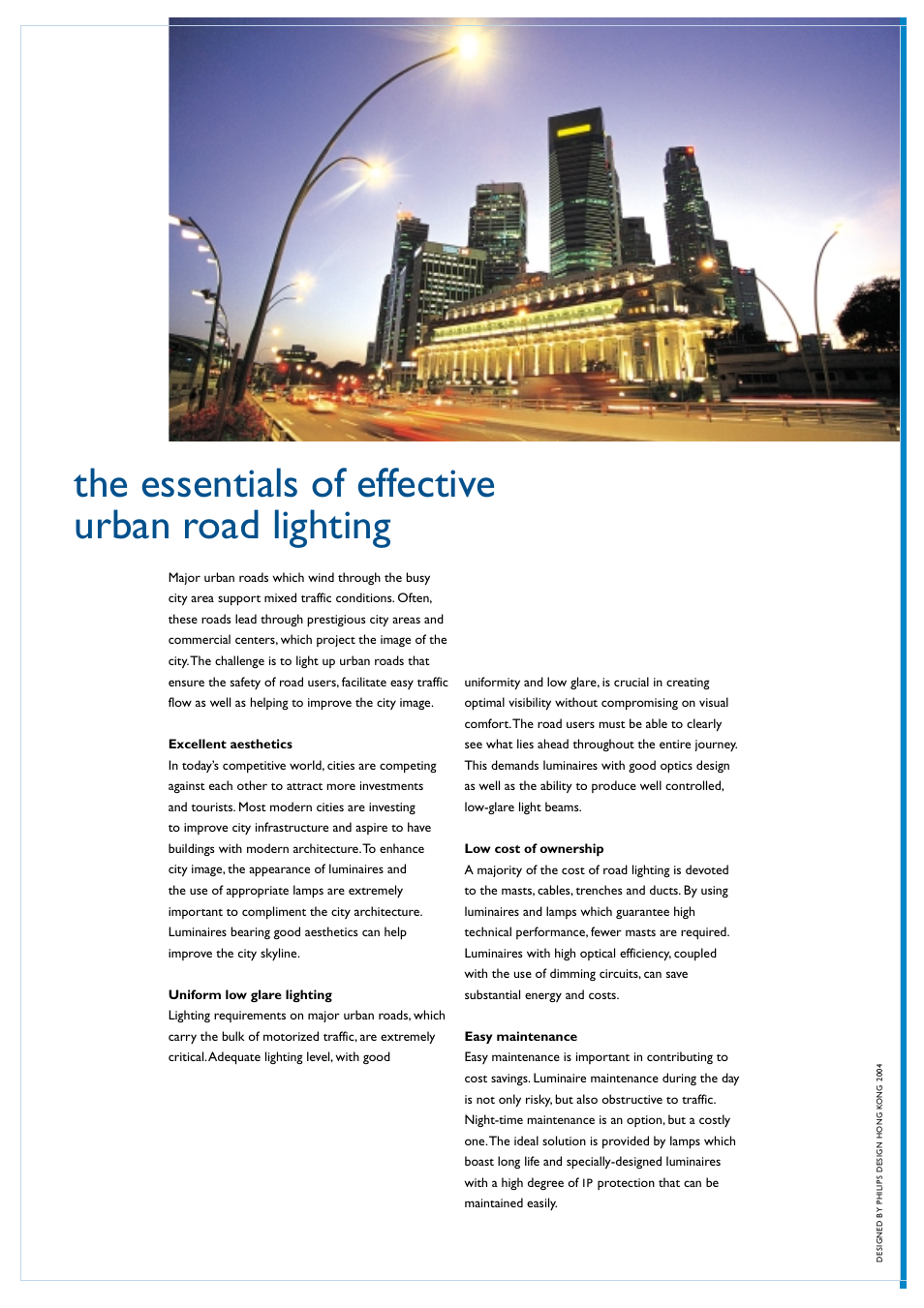 The essentials of effective urban road lighting | Philips Broadway Road Lighting User Manual | Page 5 / 6