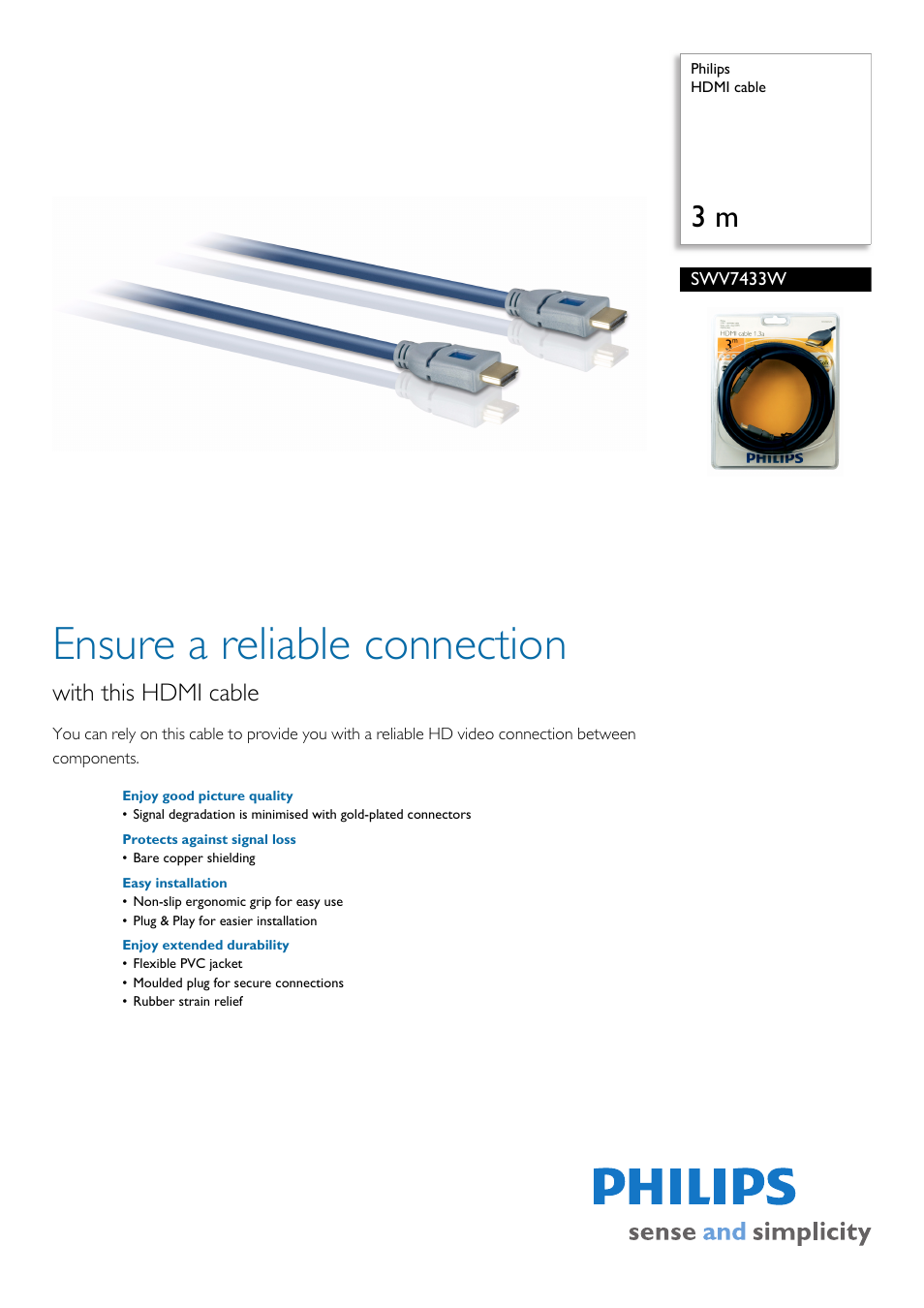 Philips SWV7433W/10 User Manual | 2 pages