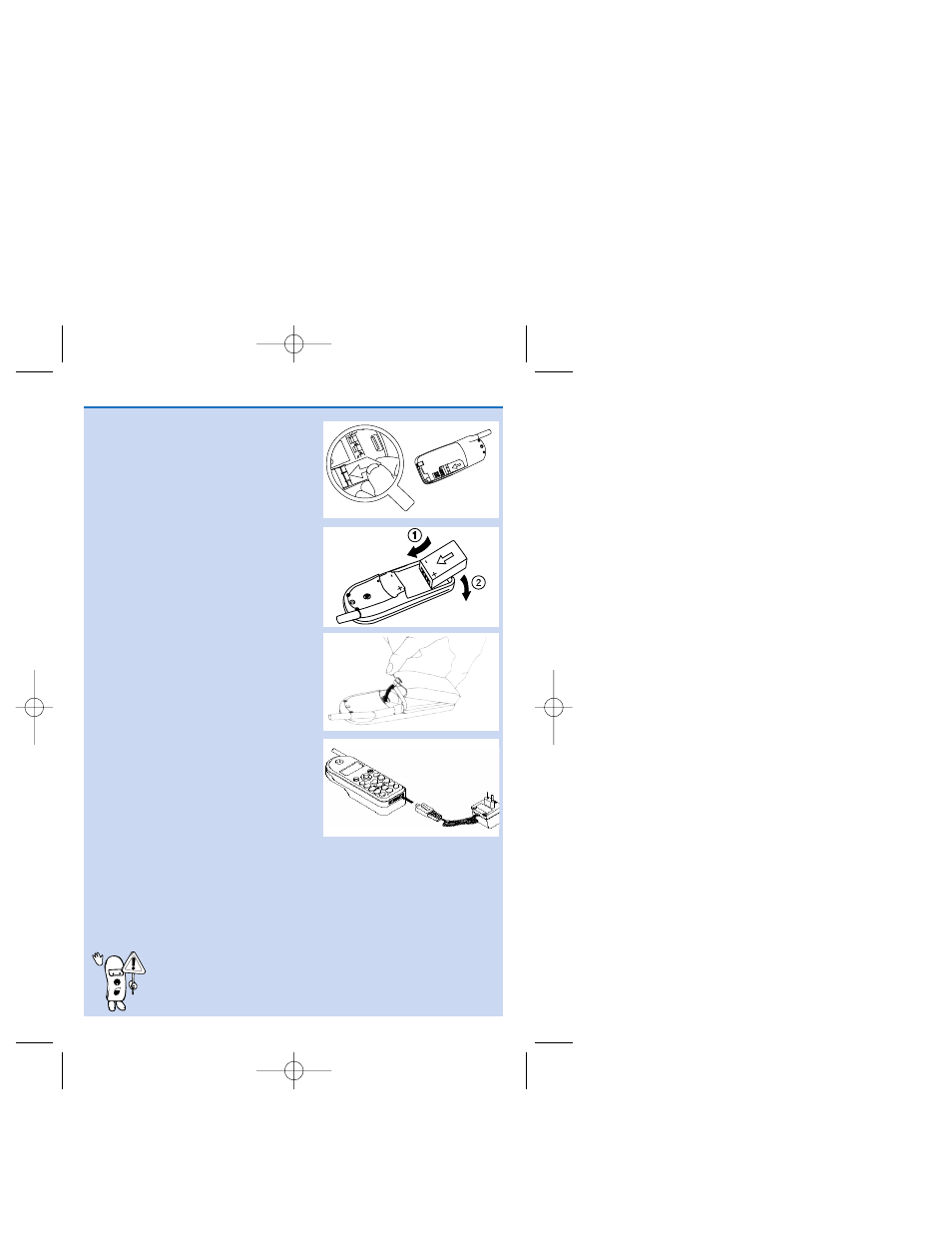 Insert the micro-sim card, Insert the battery, Replace the battery cover | Charge the battery | Philips Savvy Dual Band Mobile Phone User Manual | Page 7 / 39