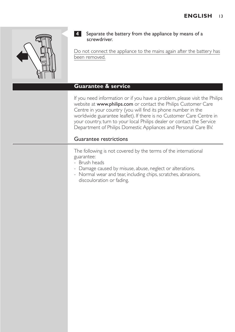 Philips HX7551 User Manual | Page 13 / 84