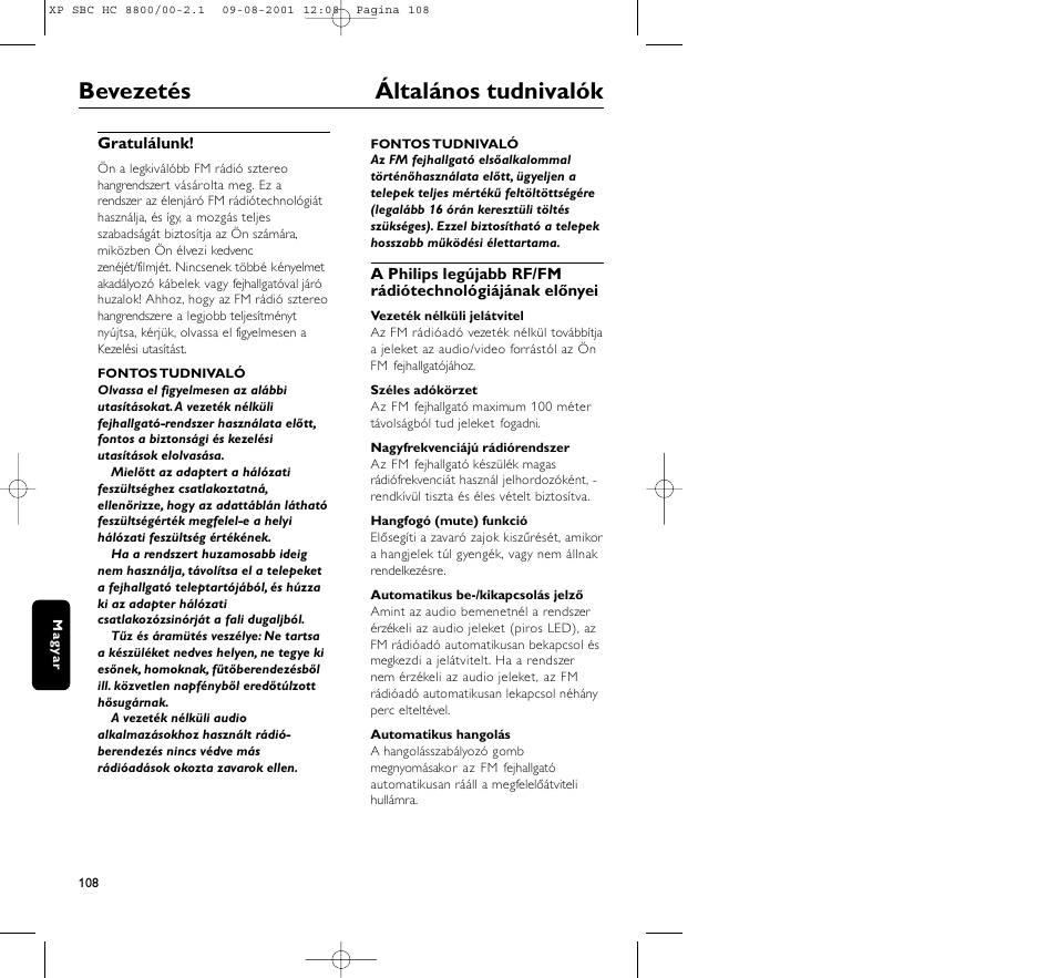 Bevezetés általános tudnivalók | Philips HC8800 User Manual | Page 108 / 133