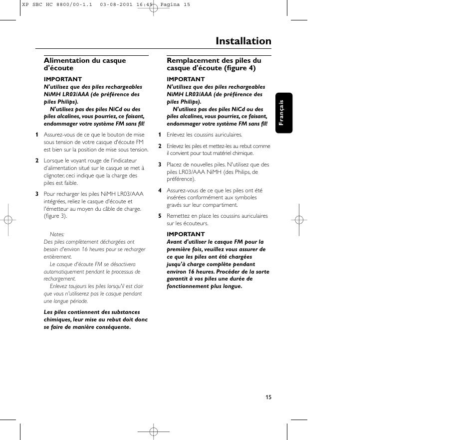 Installation | Philips HC8800 User Manual | Page 15 / 133