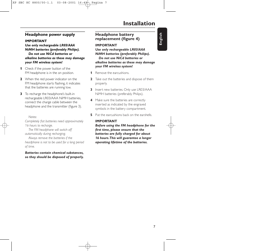 Installation | Philips HC8800 User Manual | Page 7 / 133