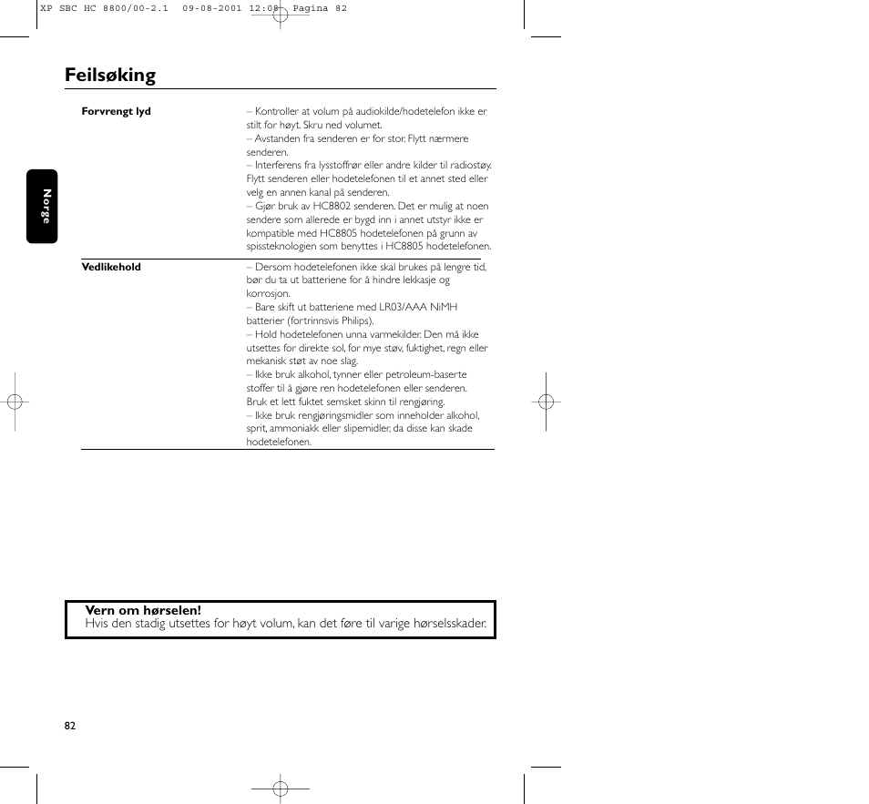 Feilsøking | Philips HC8800 User Manual | Page 82 / 133