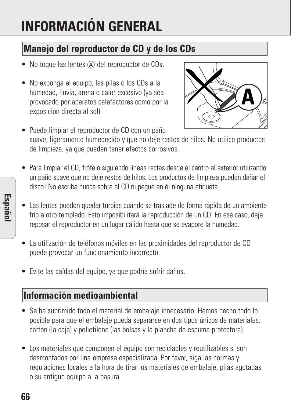 Información general | Philips AZ9143 User Manual | Page 66 / 70