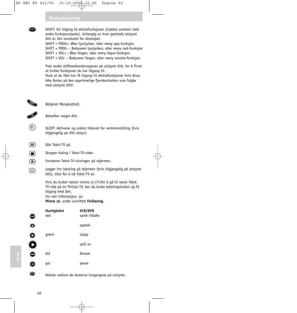 Bruksanvisning | Philips SBC RU641/00 User Manual | Page 62 / 80