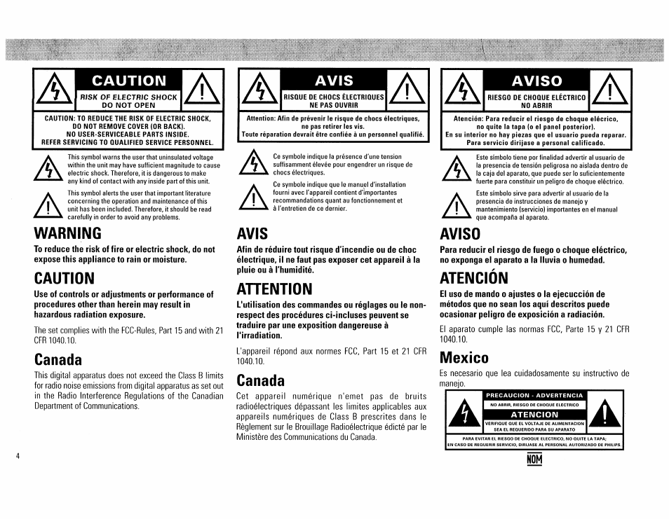 Philips FW62C User Manual | Page 4 / 80