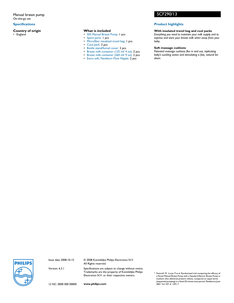 Philips SCF290/13 User Manual | Page 2 / 2