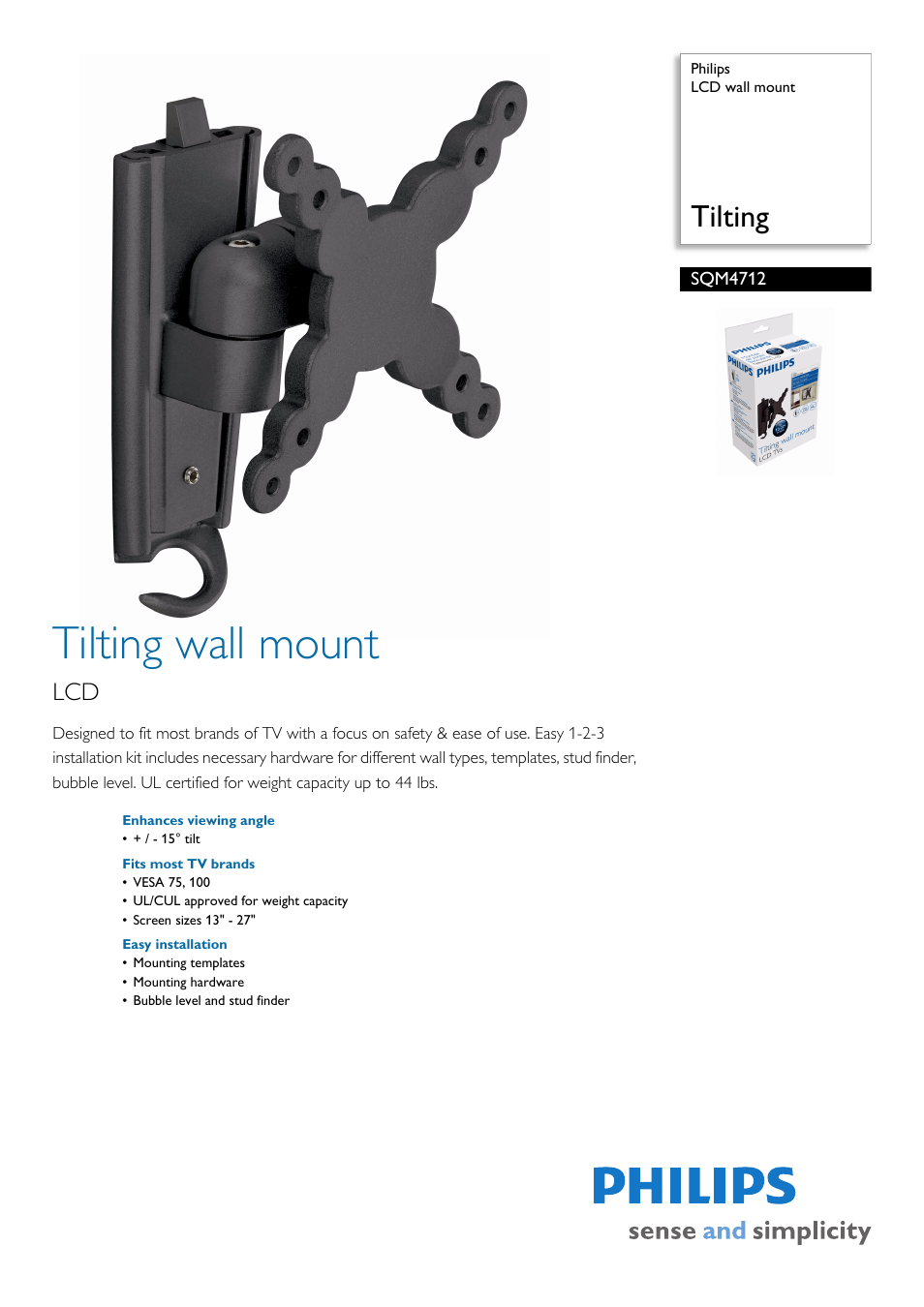 Philips SQM4712 User Manual | 2 pages