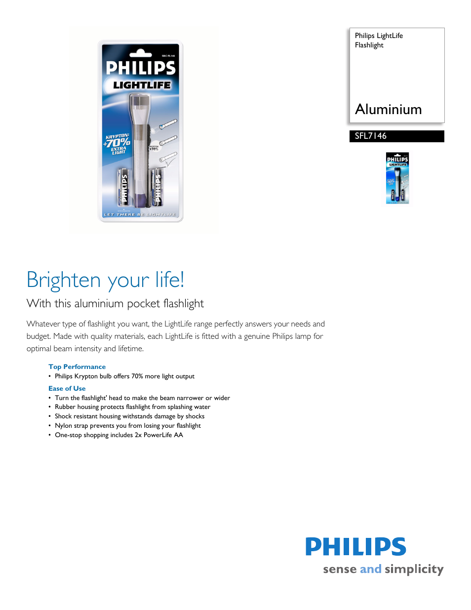 Philips LifeLight SFL7146/27 User Manual | 2 pages