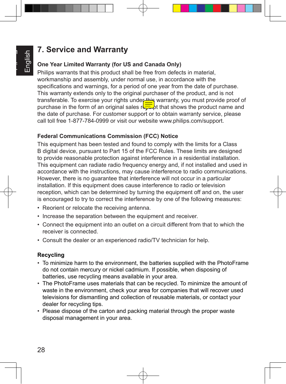 Service and warranty | Philips SPF 3407D/G7 User Manual | Page 36 / 96