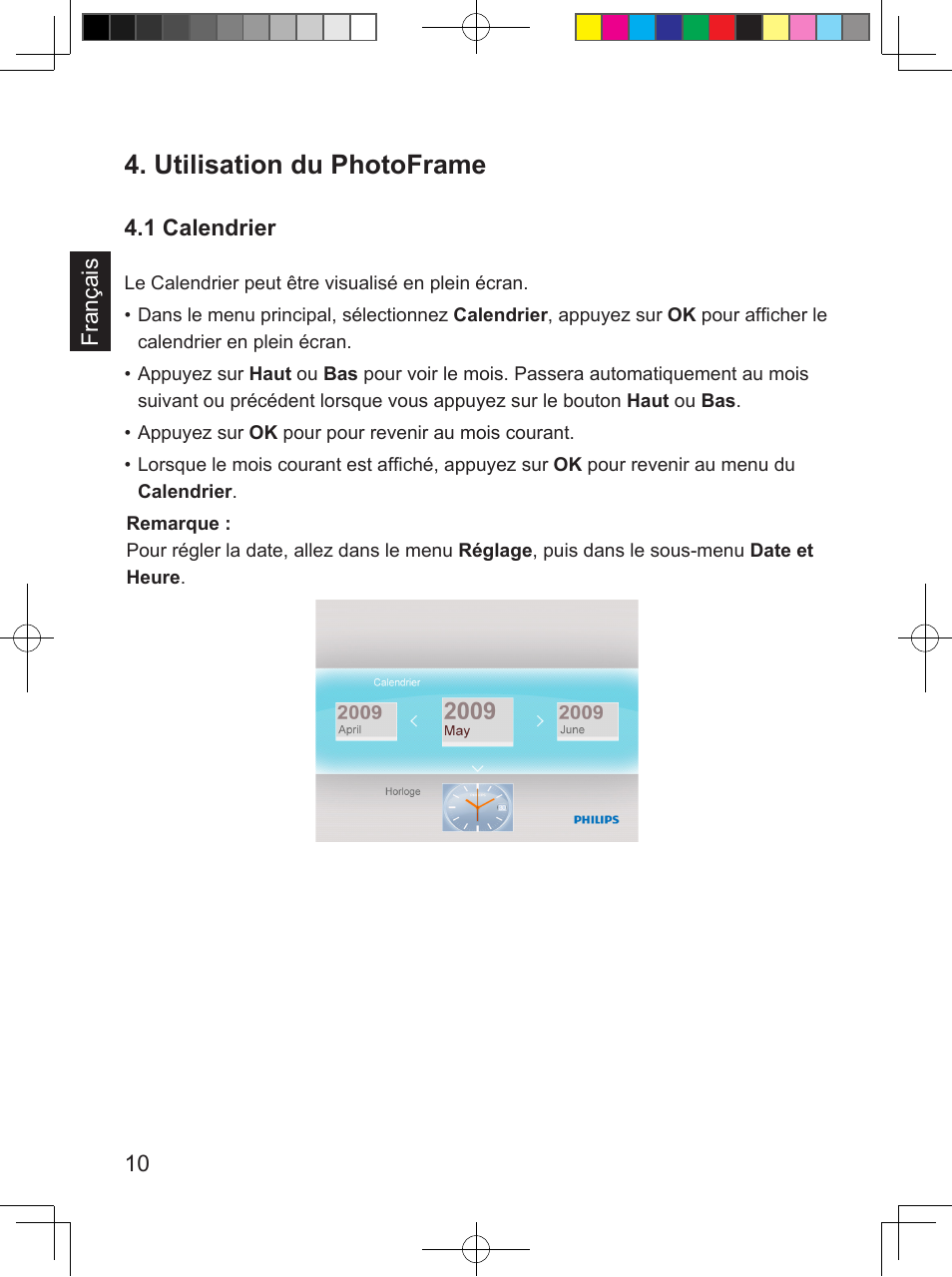 Utilisation du photoframe | Philips SPF 3407D/G7 User Manual | Page 46 / 96