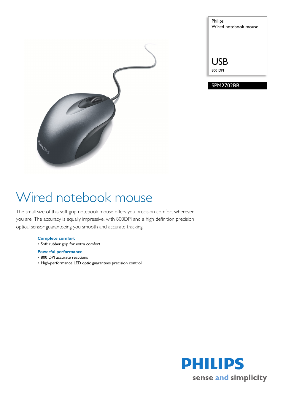 Philips SPM2702BB User Manual | 2 pages