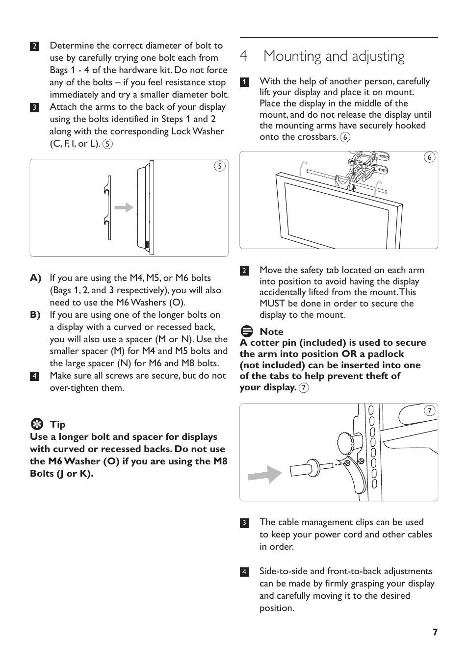 4 mounting and adjusting | Philips SQM5572/27 User Manual | Page 7 / 23