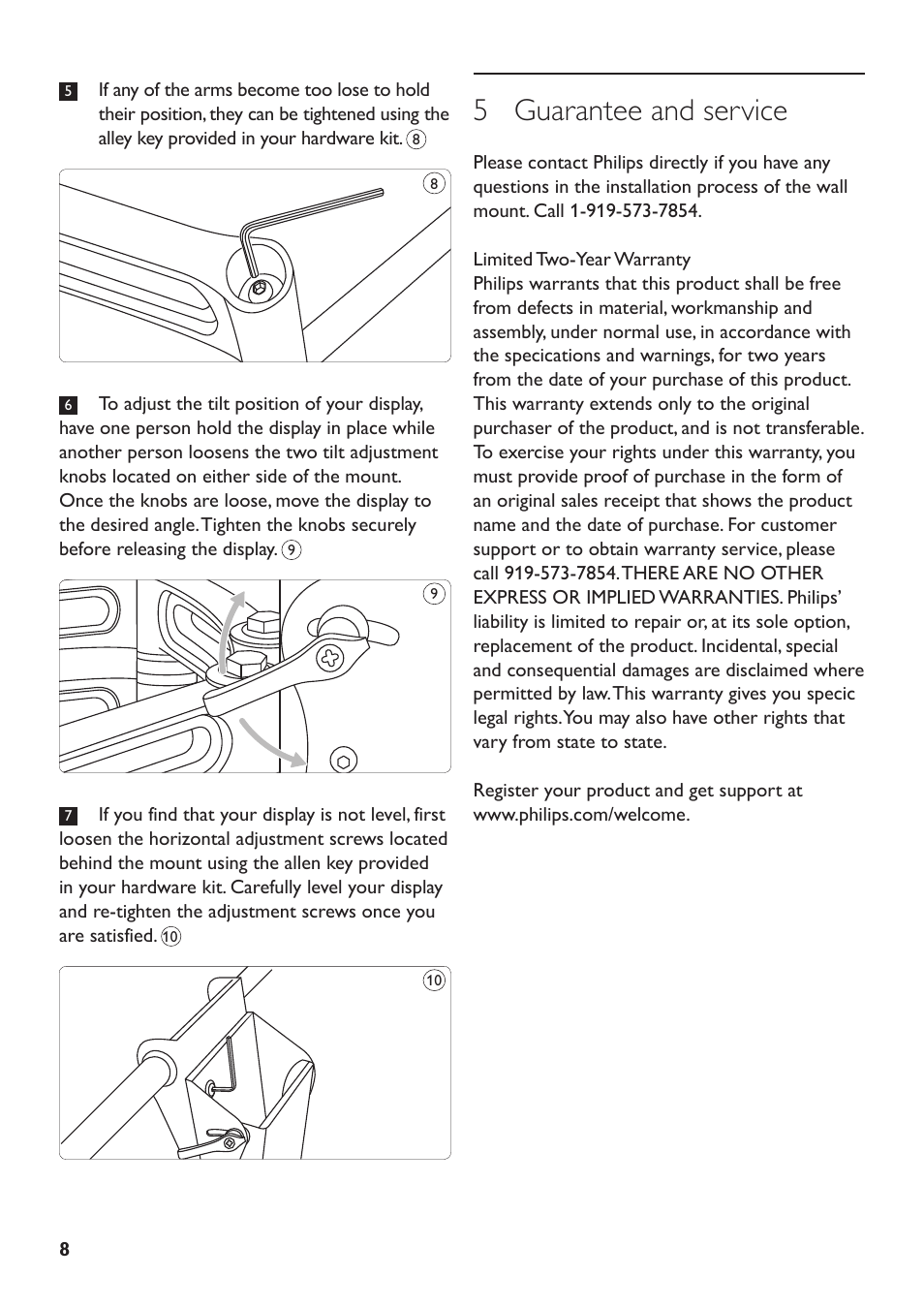 5 guarantee and service | Philips SQM5572/27 User Manual | Page 8 / 23